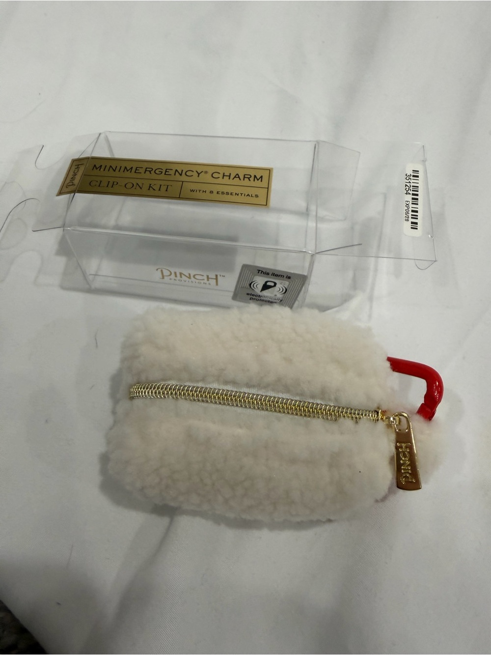 Anthropologie Mini Emergency Charm Clip-On Kit - Cream with Red Clip set of 2